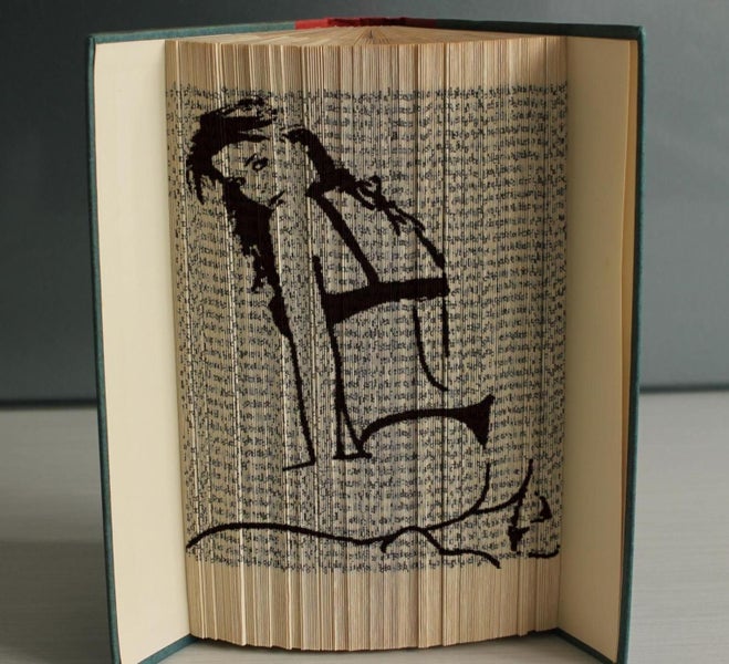 Naked Nude Woman, Sensual art image engraved in book, unique Home Decor Carousel 1