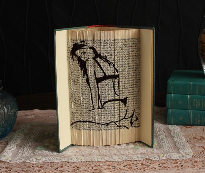 Naked Nude Woman, Sensual art image engraved in book, unique Home Decor Carousel 2