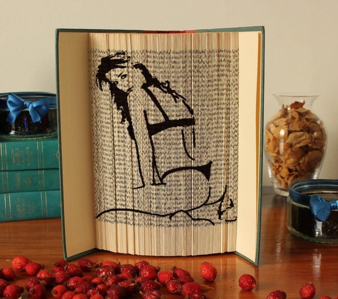 Naked Nude Woman, Sensual art image engraved in book, unique Home Decor Carousel 4