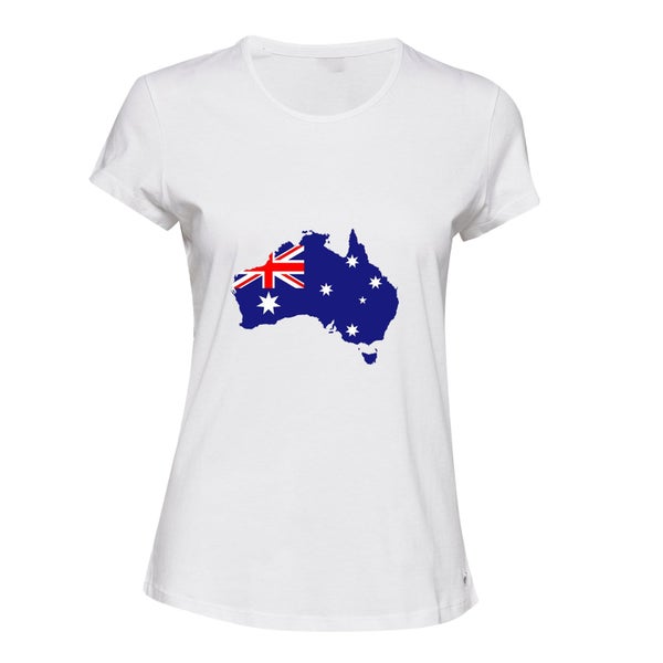 Australian Australia Map Flag Country States White Ladies Women T Shirt Tee Top Carousel 1