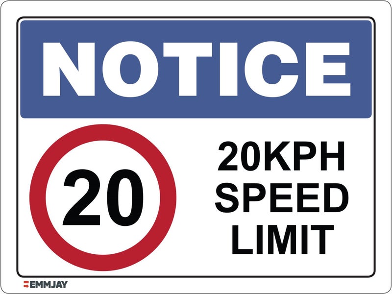 613 EMMJAY- 20KPH Speed Limit Sign 225 x 300mm Carousel 1