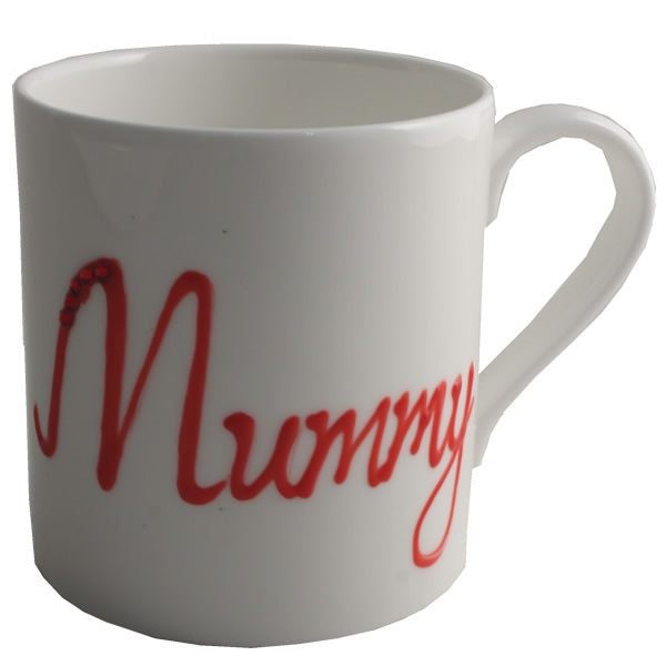 Personalised Gift China Tea/Coffee Mug: with crystals (Red) Fine Bone China Carousel 1