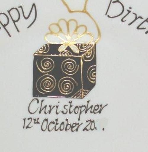 Personalised 21st Birthday Gift Plate: Round (Box) Signed & Sealed Carousel 2