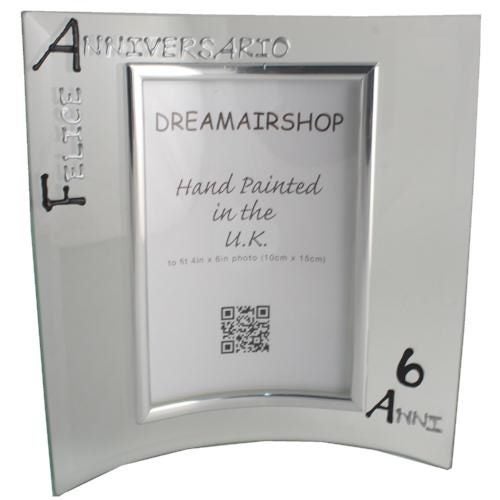 Cornice Foto 6o Anniversario - 6th Anniversary Photo Frame Port (Blk/Sil) Carousel 1