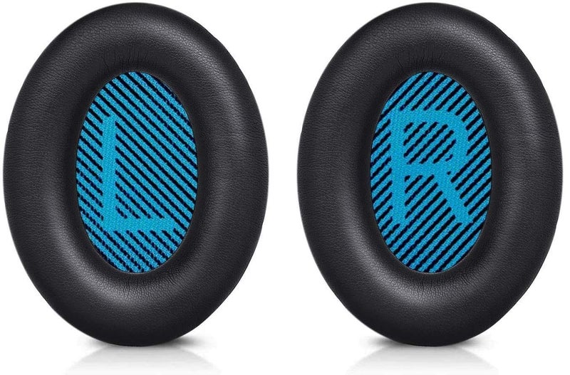 2 x Replacement Leather Ear Pads for Bose QC25/QC35 Headphones - Black Carousel 1