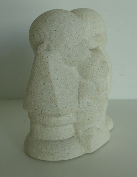 Friends With a Cat Marbell Stone Art Sculpture Carousel 5