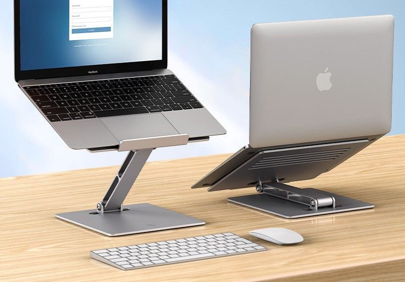Aluminium Laptop Stand Height Adjustable Sliver Perfect4 Macbook Surface Carousel 1