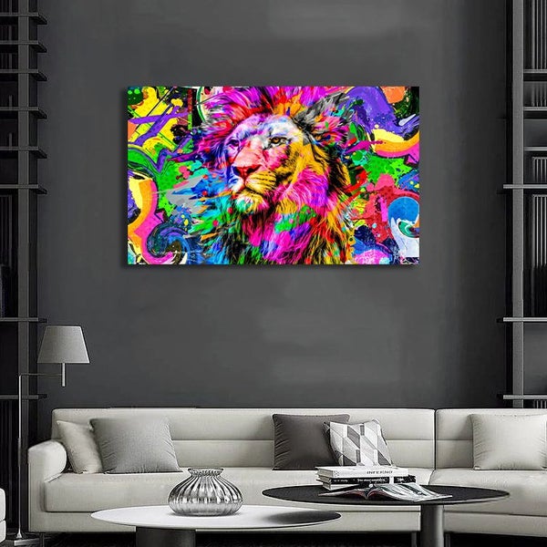 Free Shipping 1 Panel Canvas Wall Art - Lion Carousel 3