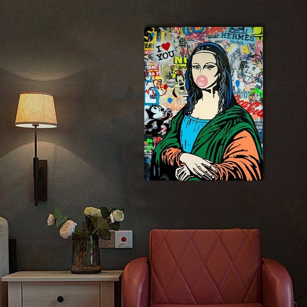 Free Shipping 1 Panel Canvas Wall Art - Mona Lisa Carousel 3