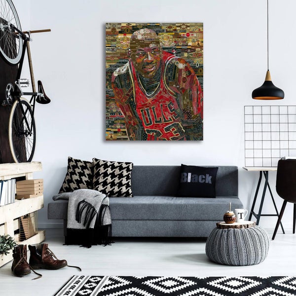 Free Shipping 1 Panel Canvas Wall Art - Michael Jordan Carousel 2