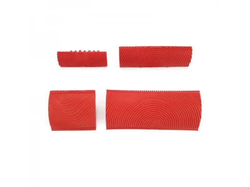 2pcs Rubber Wall Texture Roller Imitation Wood Grain Pattern Paint Design Brush Carousel 2