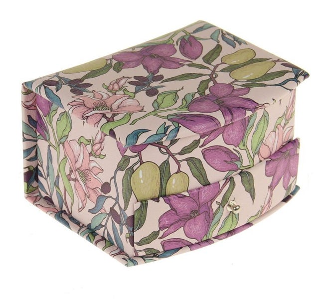 Jewellery Box - Curved Front Flowers PU Small (14.5) Carousel 1