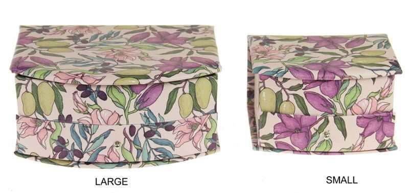 Jewellery Box - Curved Front Flowers PU Small (14.5) Carousel 3