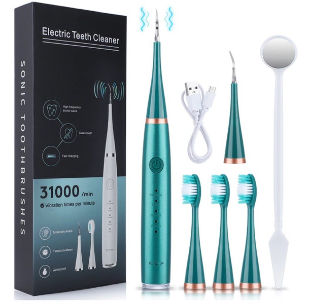 Ultrasonic Electric Sonic Dental Scaler 5 Modes + Toothbrush, Mirror, Cordless Carousel 1