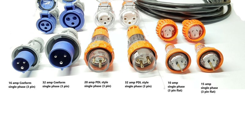 Single phase, 3 pin extension lead cord PDL or Ceeform Style ext : WeldingStuff Carousel 6