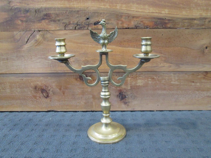 19th Century Judaica Polish/Russian Brass Shabbat (Sabbath) Candelabra Carousel 1