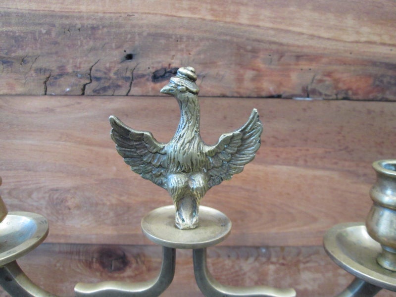 19th Century Judaica Polish/Russian Brass Shabbat (Sabbath) Candelabra Carousel 2