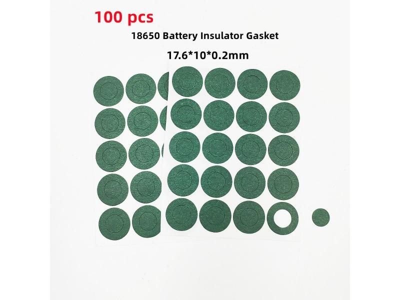 100pcs 18650 Li-ion Battery Insulation Gasket Barley Paper Battery Pack Cell Carousel 1