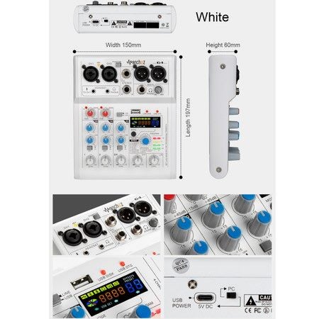 USB interface 4 channel mini audio mixer console home karaoke computer recording Carousel 8