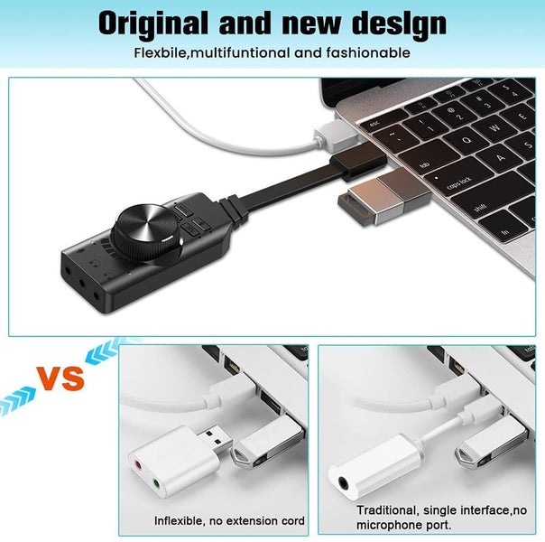 USB Sound Card Adapter 7.1 Channel External Audio Adapter Carousel 1