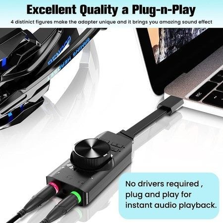 USB Sound Card Adapter 7.1 Channel External Audio Adapter Carousel 2