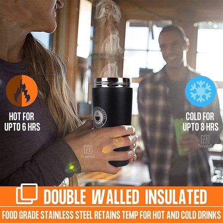 Water Bottle Double Walled 380ml Vacuum Insulated Travel Tea Coffee Flask Carousel 8