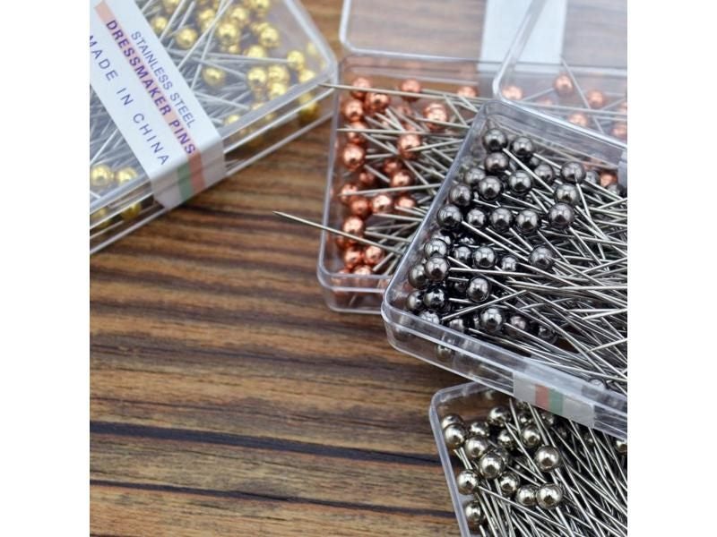 100Pcs/Box 36cm Colorful Round Pearl Head Needles Stitch Straight Push Sewing Carousel 2
