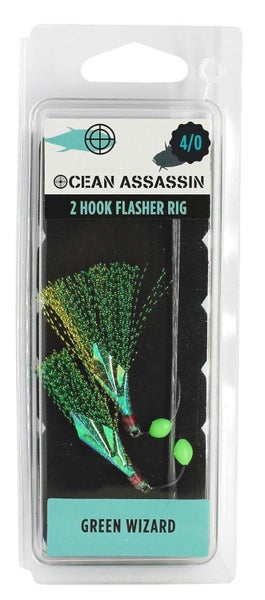 Ocean Assassin Green Wizard Flasher Rig - 4/0 Carousel 1