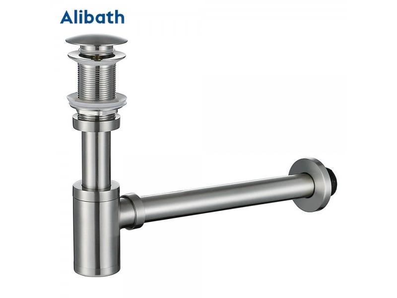 Luxury Bottle Trap Brass Round Siphon W/overflow Brushed Nickel P-TRAP For Carousel 1