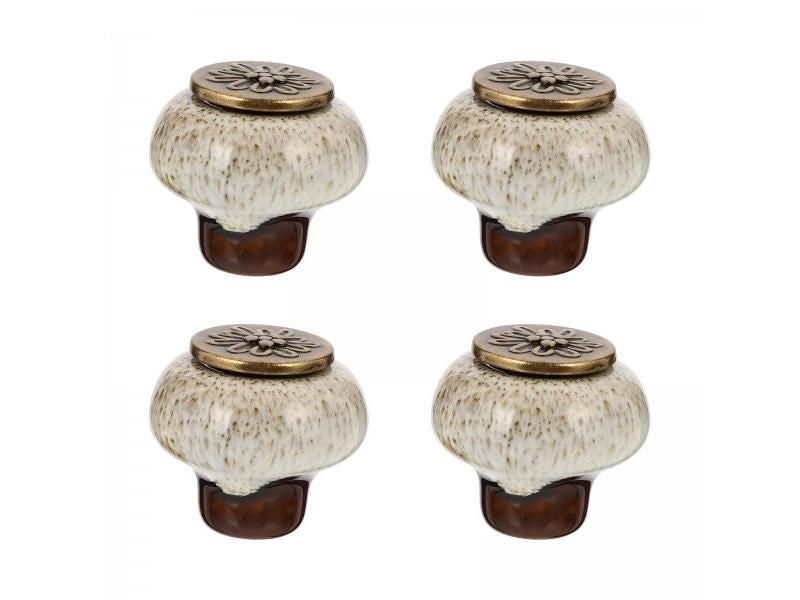 4pcs Ceramic Single Hole Cabinet Handles Wardrobe Cupboard Pull Handles Drawer Carousel 1