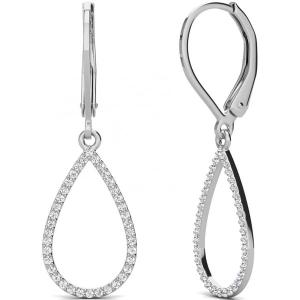 18K White Gold Crystal Drop Earrings "Akena" Carousel 1