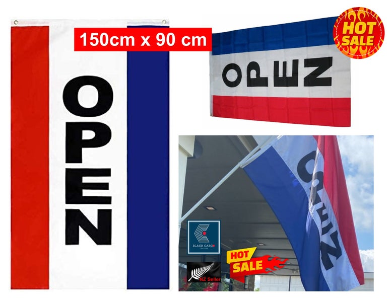 Brand New sign Flag OPEN Sign Flag Open Flag for Businesses *Sale NOW* Carousel 1