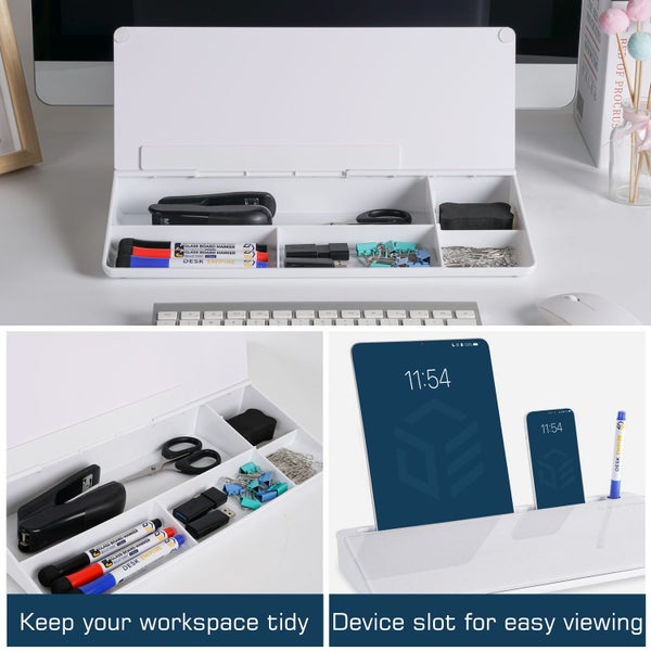 Desk Empire Deskaniser Desktop Whiteboard Glass Dry Erase with Markers & Eraser Carousel 2