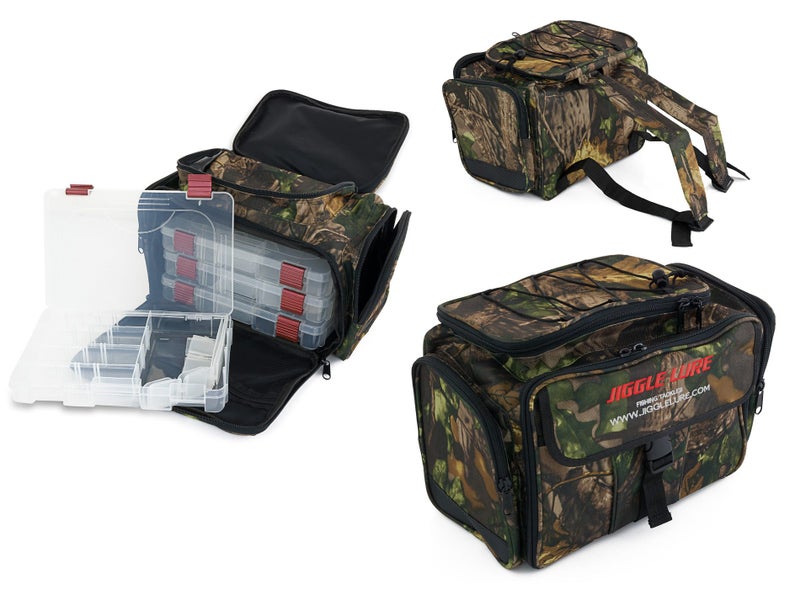 Fishing Bag Back Pack with 4 Tackle Boxes - Camo Carousel 4