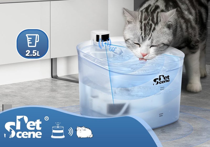 Automatic Cat Dog Water Fountain Smart,Pet Drinking Dispenser Feeder Bowl 2.5L Carousel 1