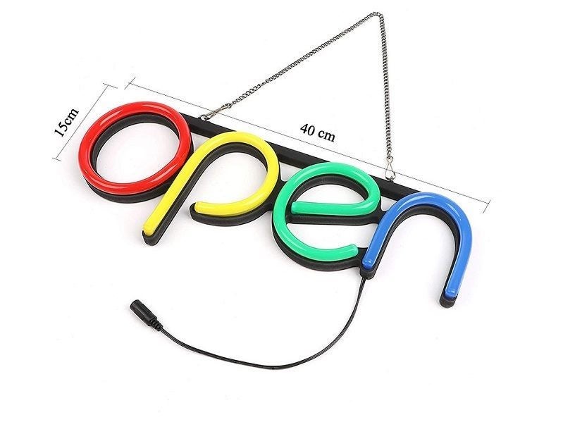 OPEN Neon Sign LED Tube Handmade Visual Artwork Bar Pub Club Wall Decor Light Carousel 2