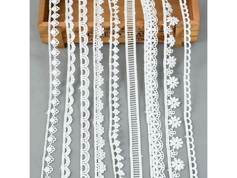5Yards/lot White Cotton Embroidered Lace Trim Ribbons Fabric DIY Sewing Carousel 2