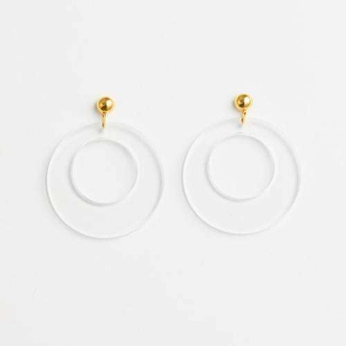 Stella + Gemma Earring Resin Clear Sphere Carousel 1