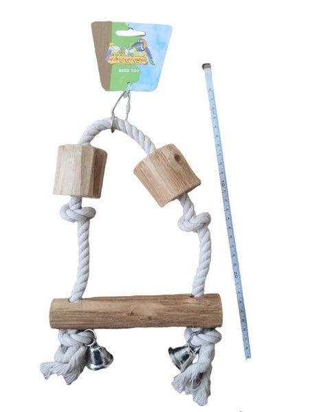 3 x Bird Toy with ROPE AND WOODEN STICKS - 30cm Carousel 1