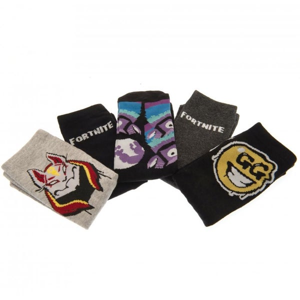 Fortnite 5pk Socks - Shoe Size 5-7 UK ( 37.5 - 39.5 EU) Carousel 2