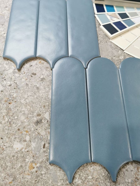 Feature Tile - Feather Dark Blue Matt 90x306mm Porcelain Tile Carousel 1