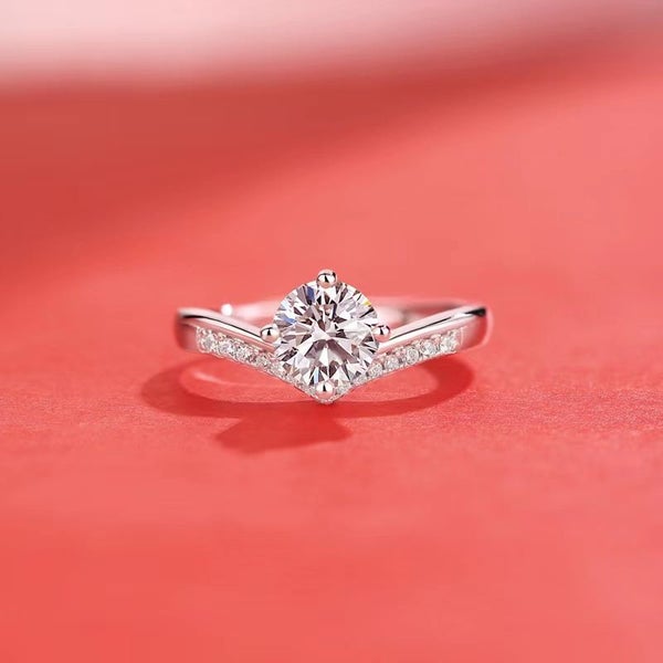 SALE: 2ct Moissanite Diamond Couple Ring S925 Silver 18K White Gold Plated62978588162049112