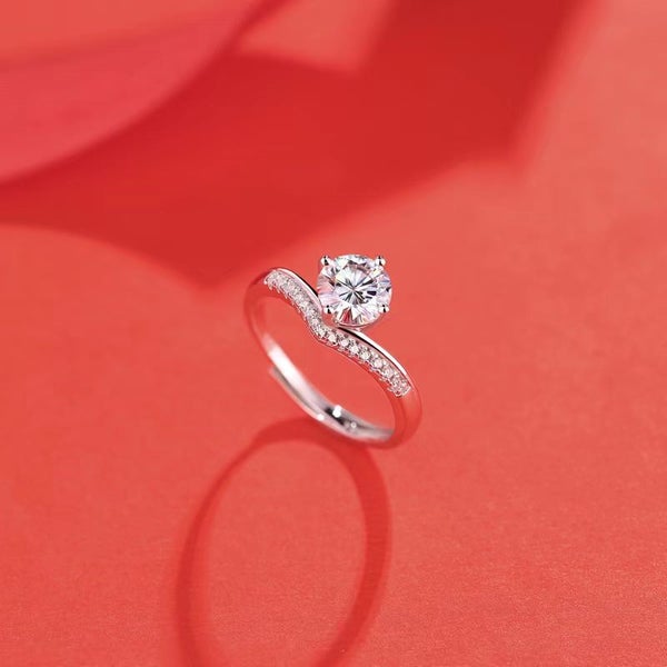 SALE: 2ct Moissanite Diamond Couple Ring S925 Silver 18K White Gold Plated62978588162049113
