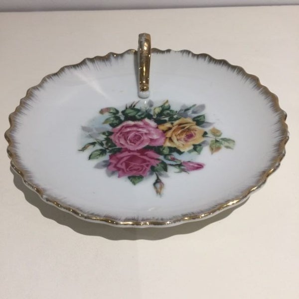 Rose Patterned Plate with Handle Carousel 2