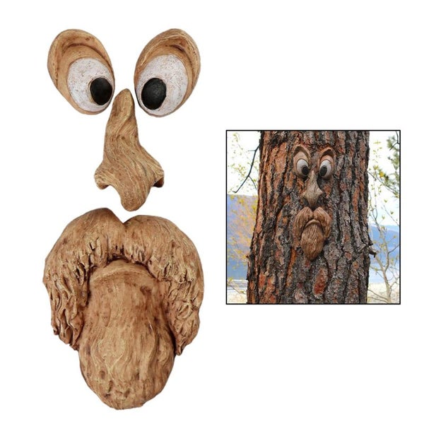 Funny Old Man Tree Face Hugger Garden Art Outdoor Tree Amusing Old Man Face 622D Carousel 2