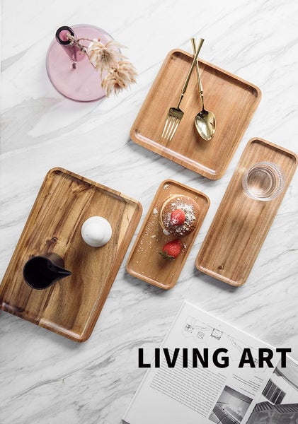 Yael Solid Wood Wooden Rectangle Plate Large Carousel 1