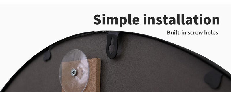 Wall Mirror Round Shaped Bathroom Makeup Mirrors Smooth Edge 50cm Carousel 9