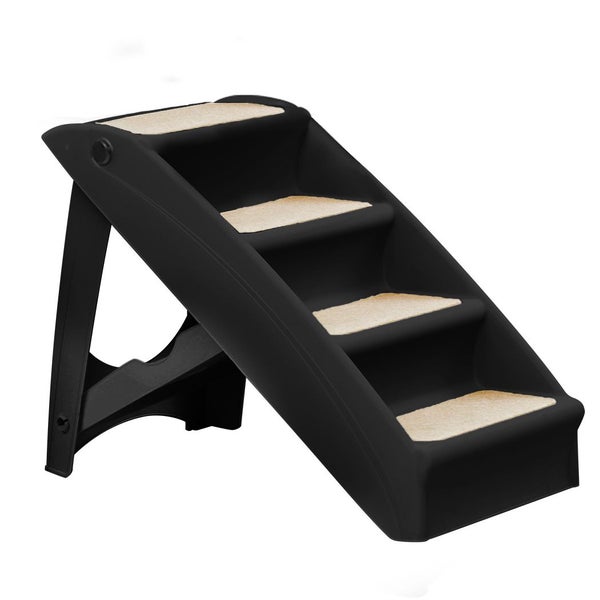 Pawz Pet Ramp Indoor Dog Steps Stair Portable Foldable Ladder For Bed Sofa Black Carousel 1