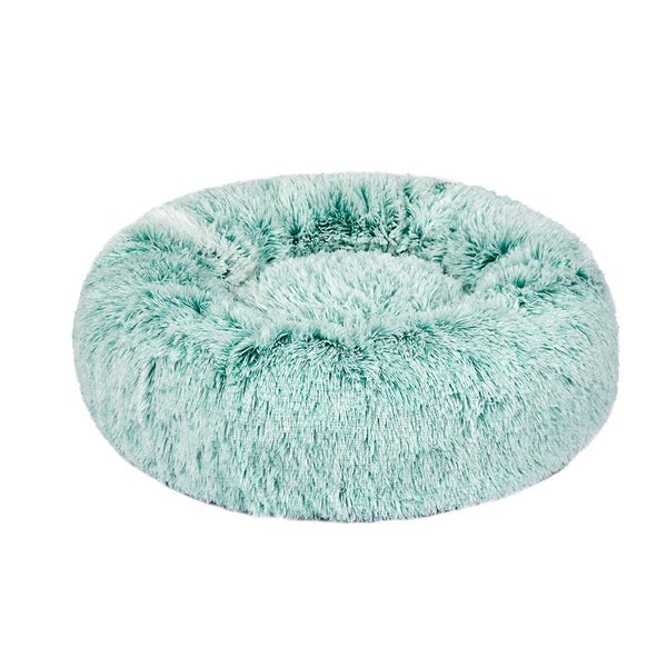 Pawz Pet Bed Cat Dog Donut Nest Calming Mat Soft Plush Kennel Teal XL Carousel 1