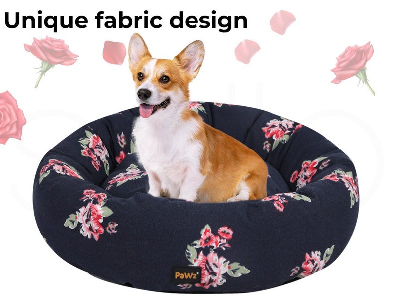 Pawz Dog Calming Bed Washable Portable Round Kennel Navy S M L XL 2XL 3XL Carousel 9